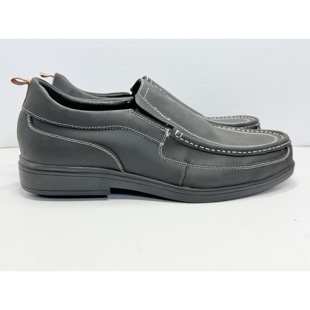GDEFY Gravity Defyer T98004L Men's 10.5 M Black Leather Slip On Loafers